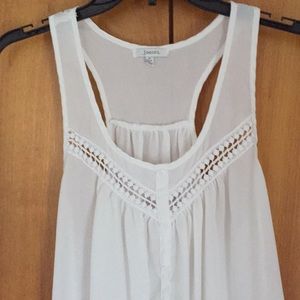 NWOT sheer tank top with many pretty details